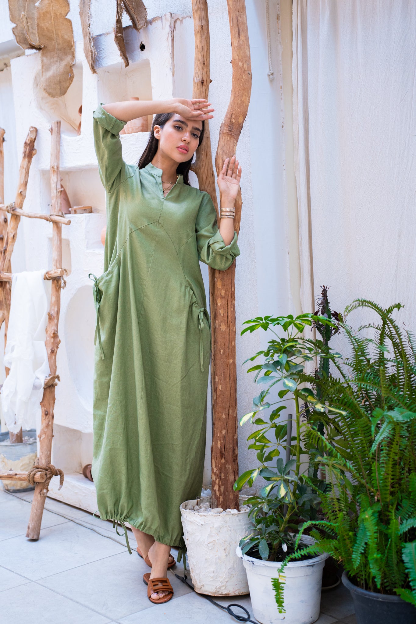Olive green cargo dress