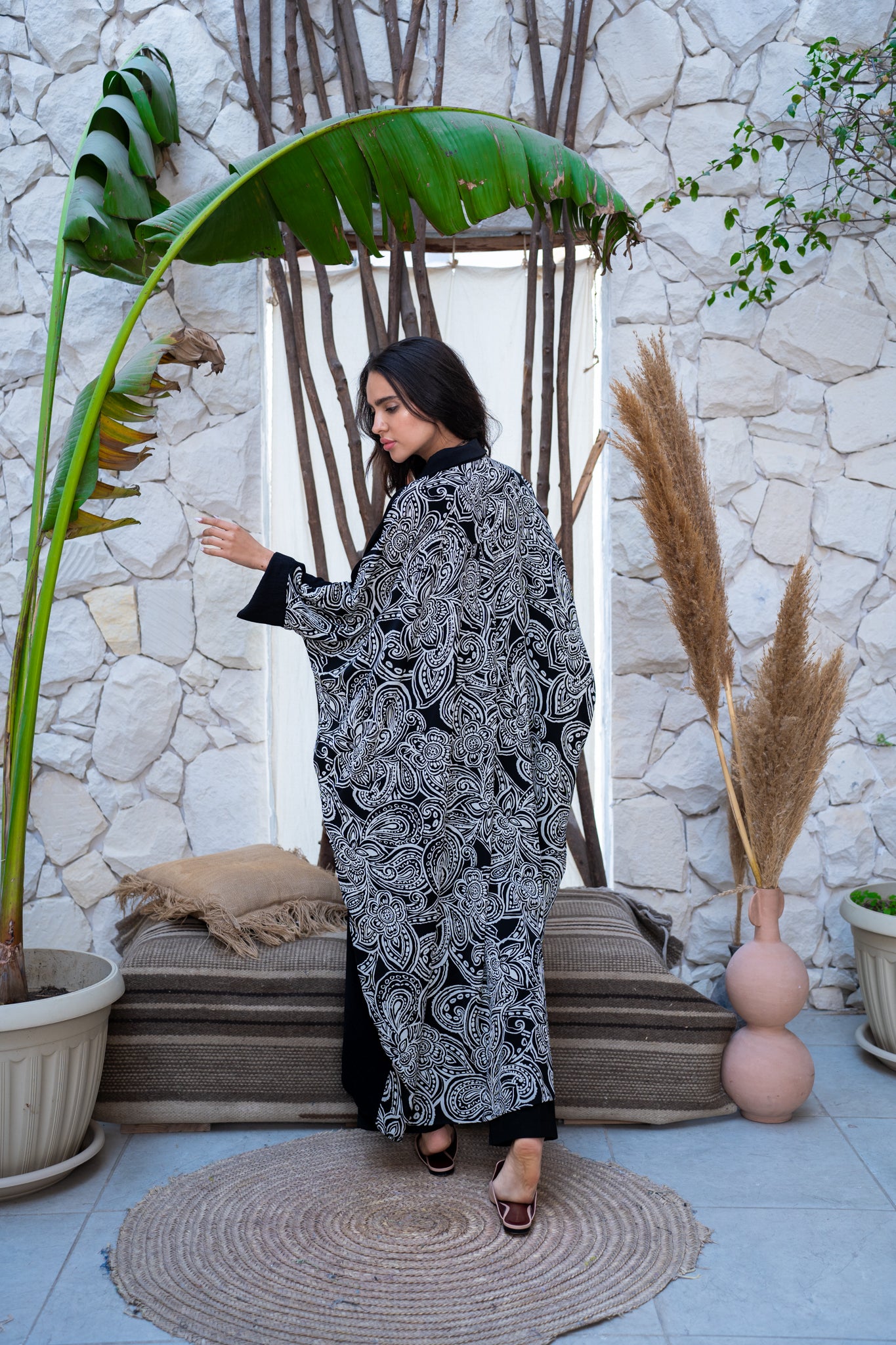 Black x printed shirt dress