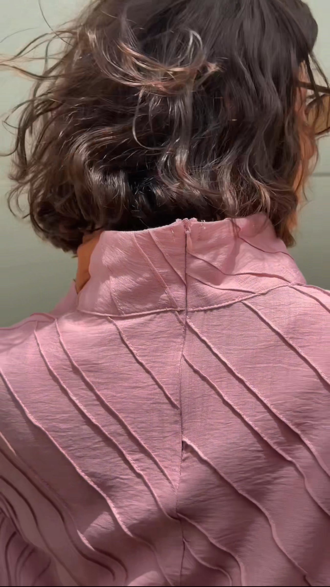 Asymmetrical pink top