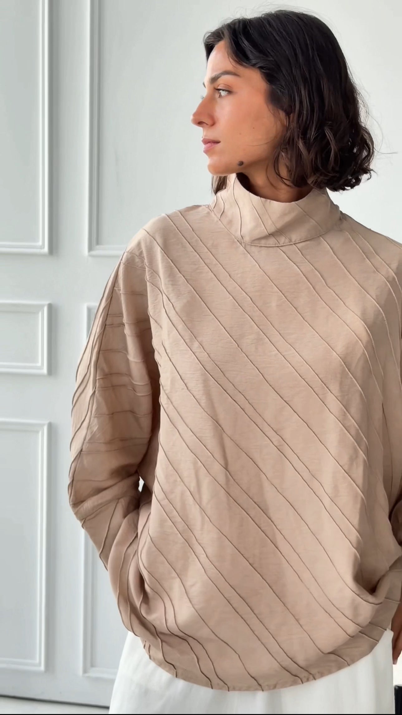 Beige basic top
