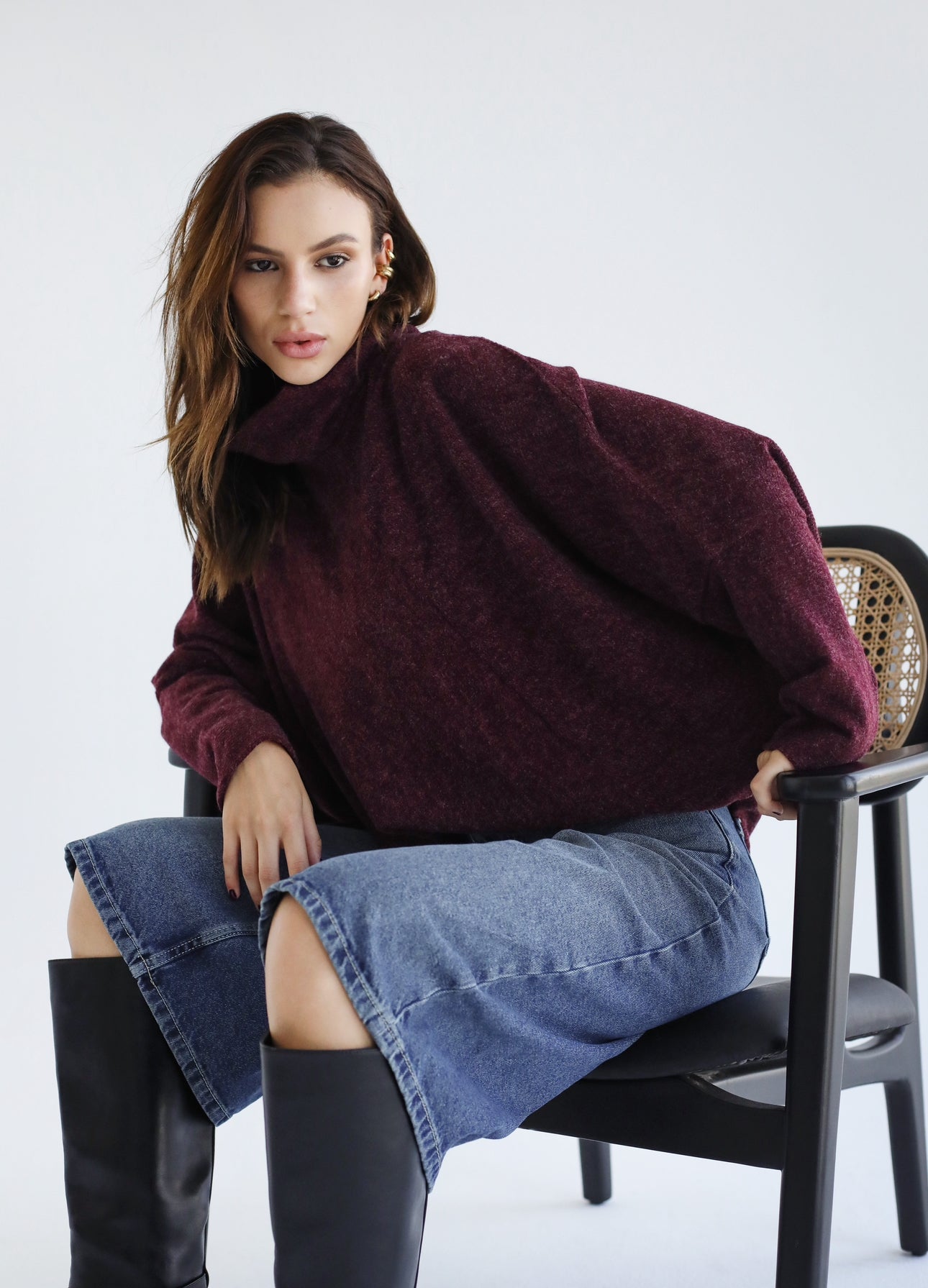 Burgundy basic pullover