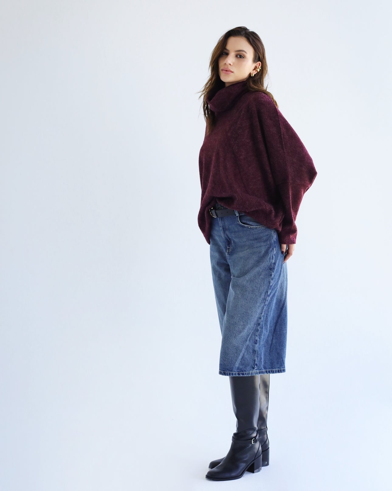 Burgundy basic pullover