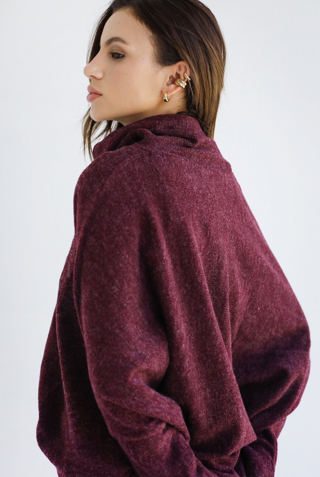 Burgundy basic pullover
