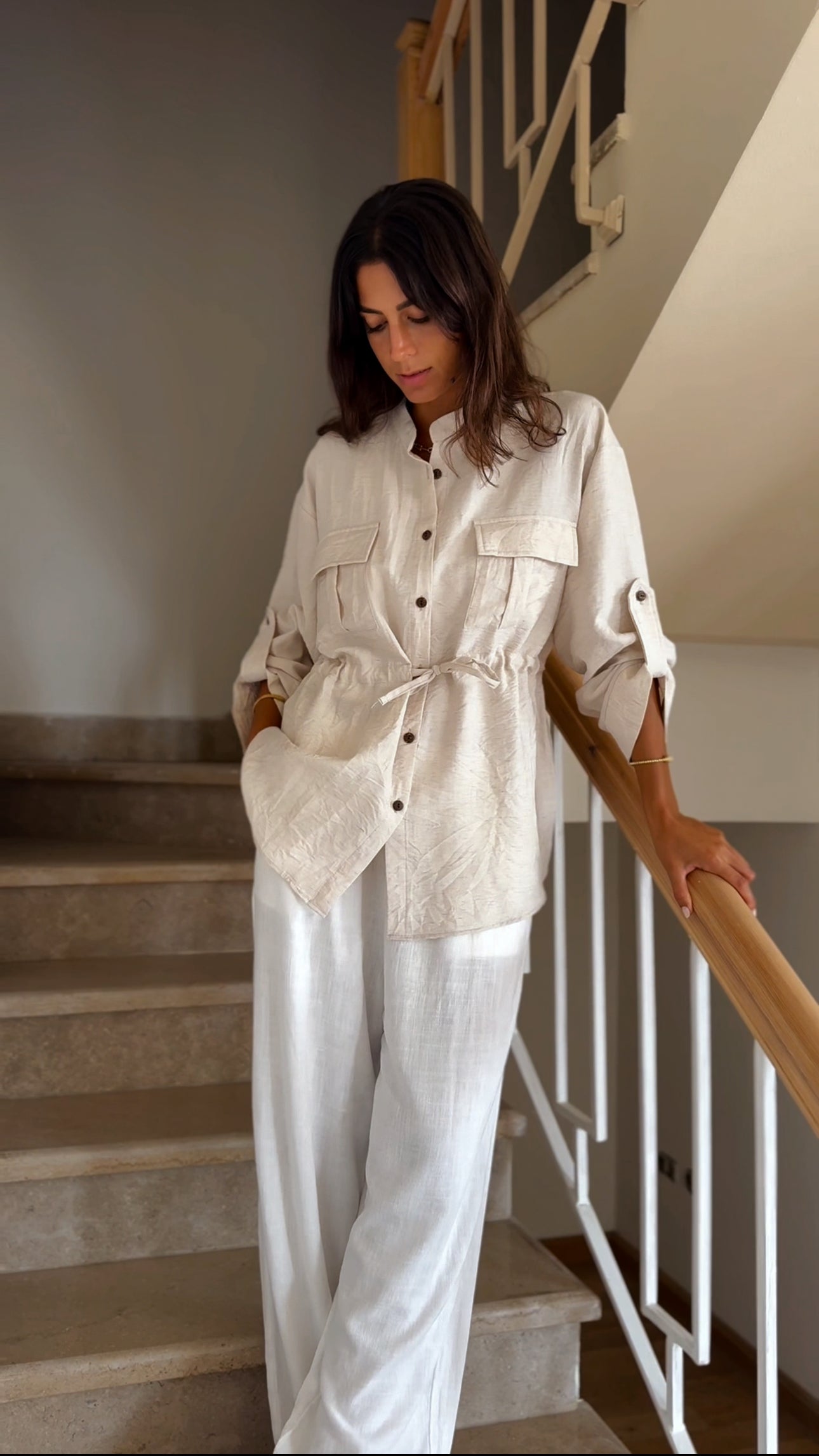Beige linen jacket