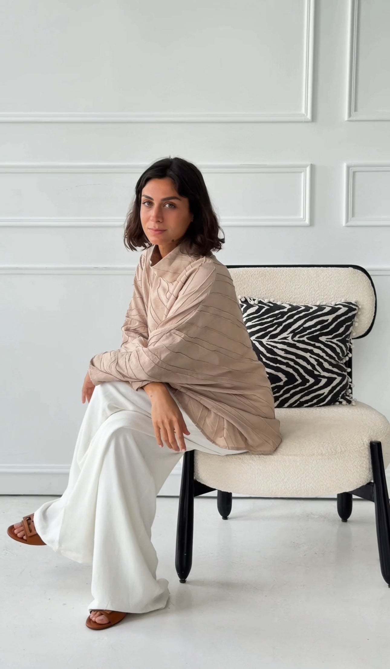 Beige basic top