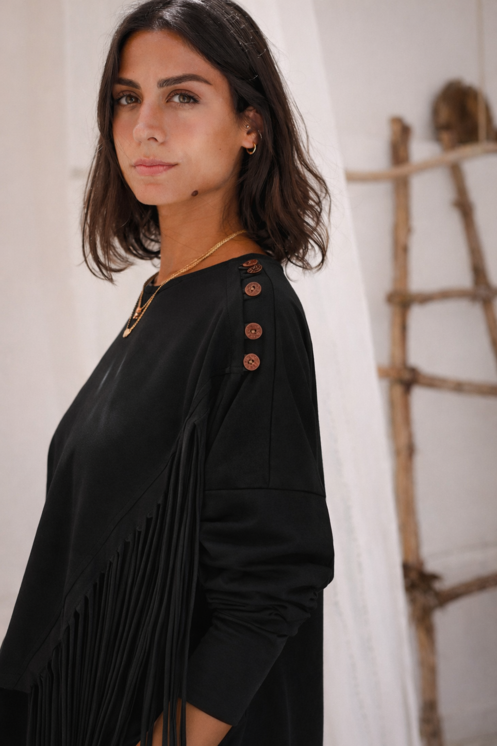 Black set with fringes