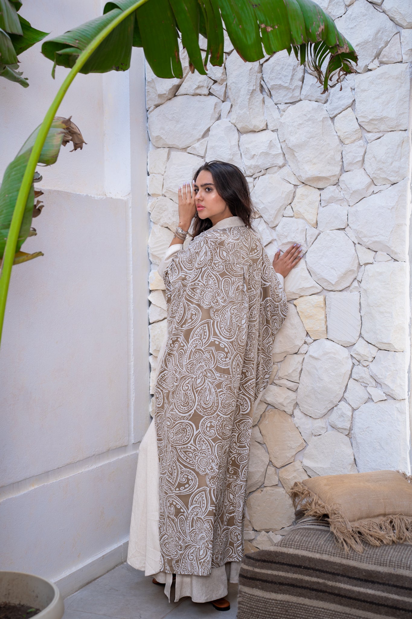Beige shirt dress