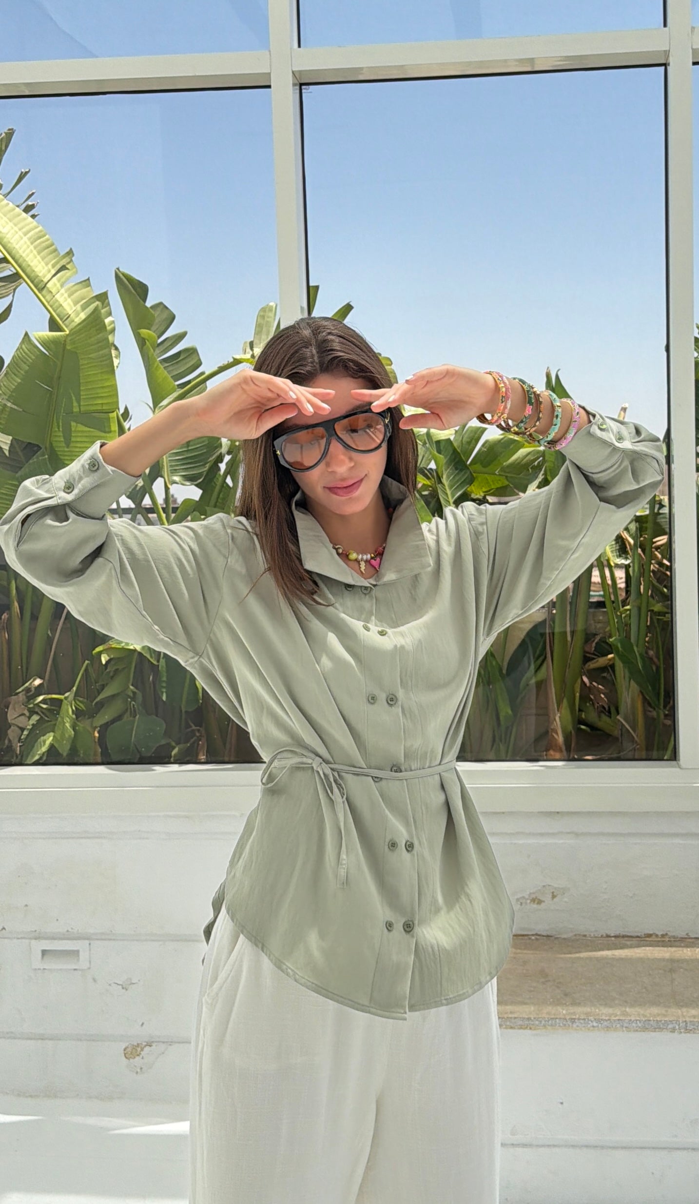Sage green top