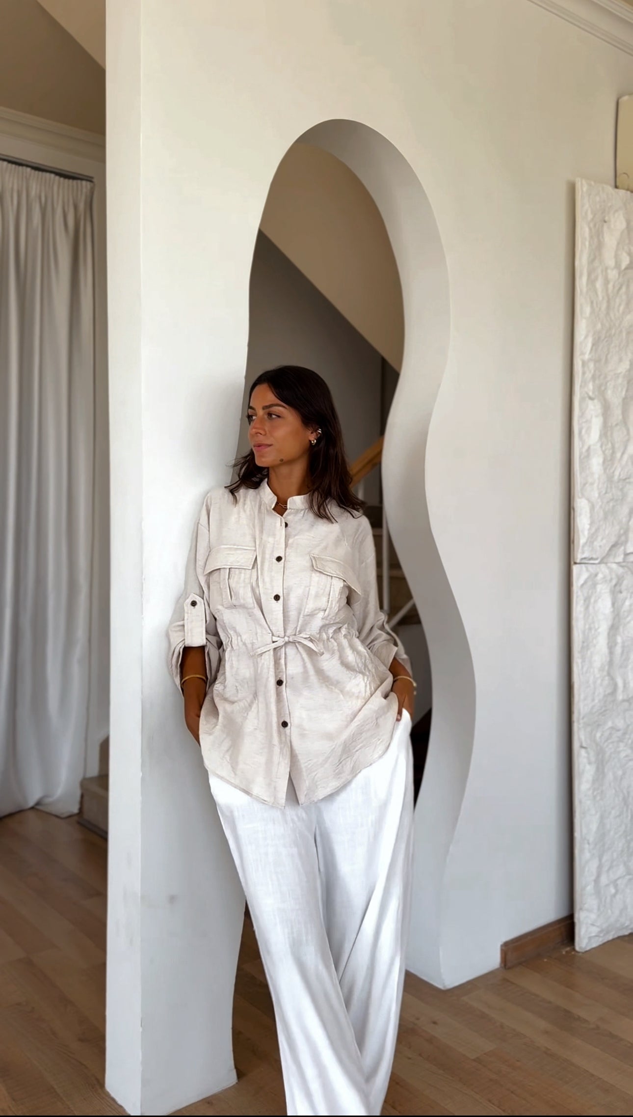 Beige linen jacket