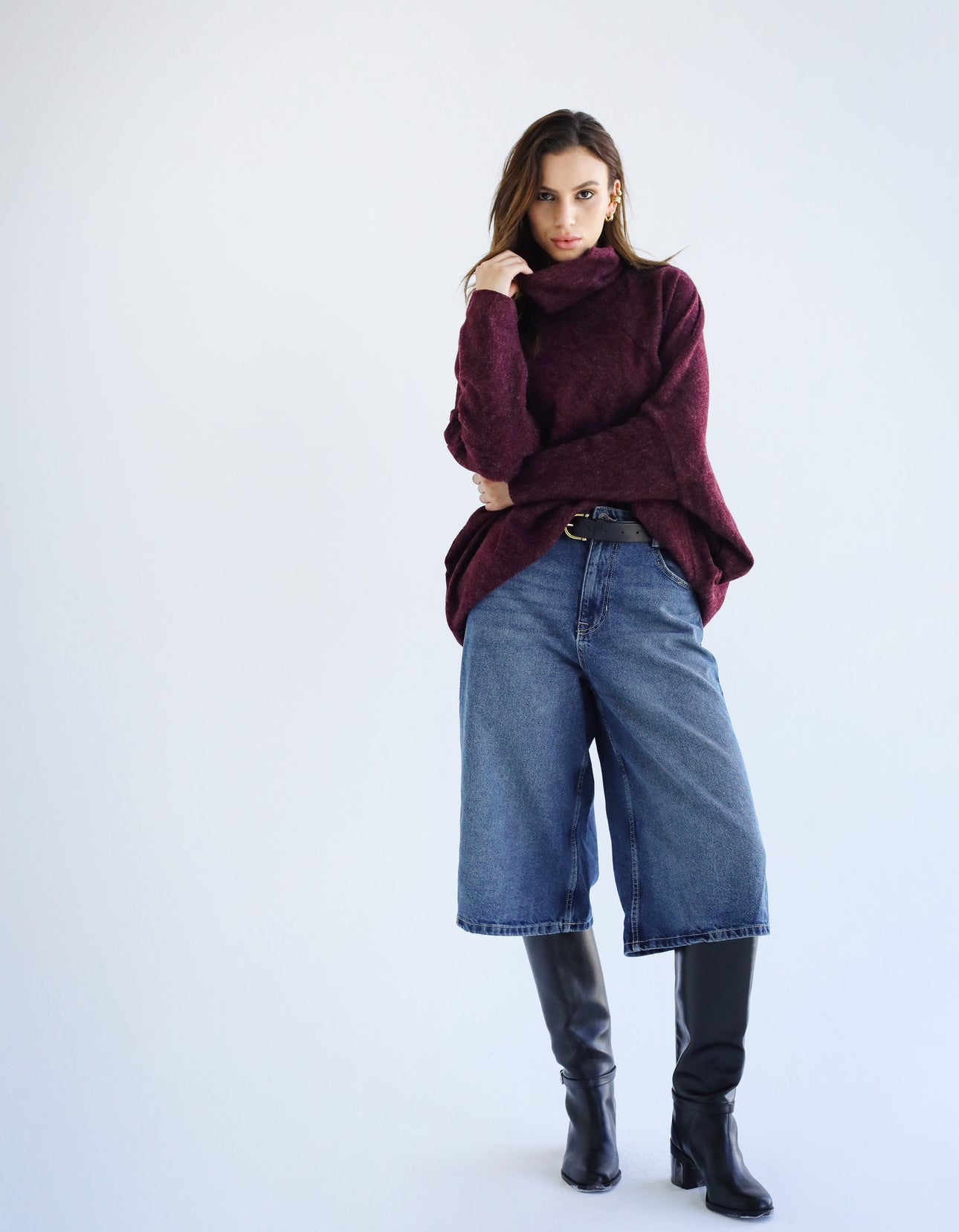 Burgundy basic pullover