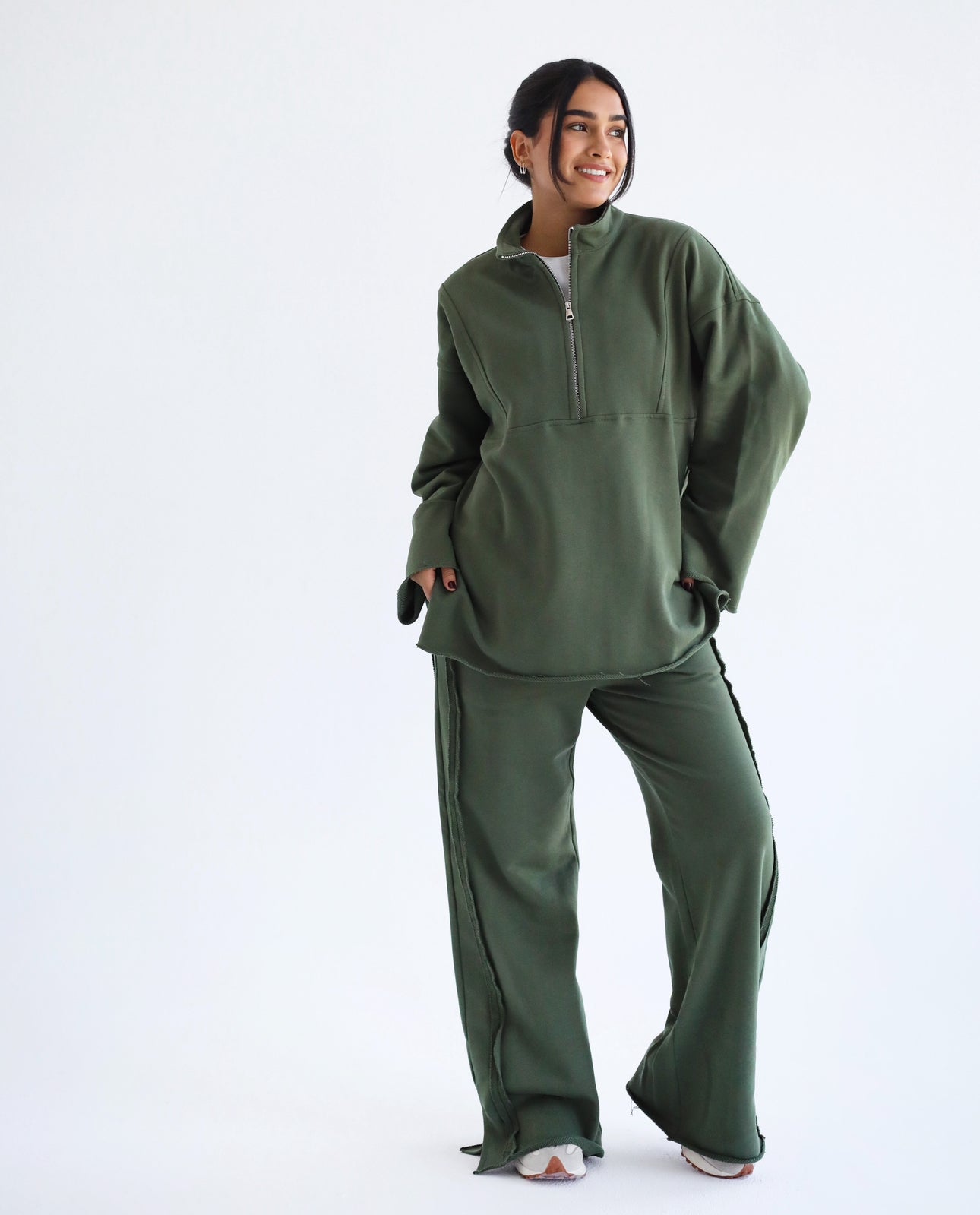 Olive green melton set