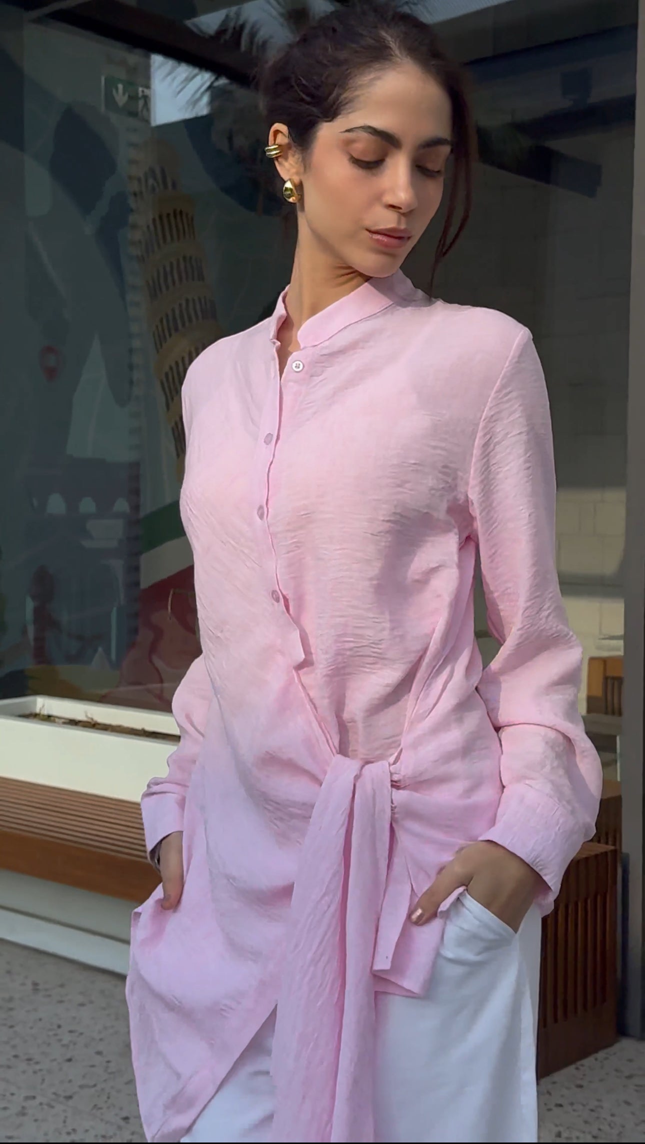 Pink wrap shirt