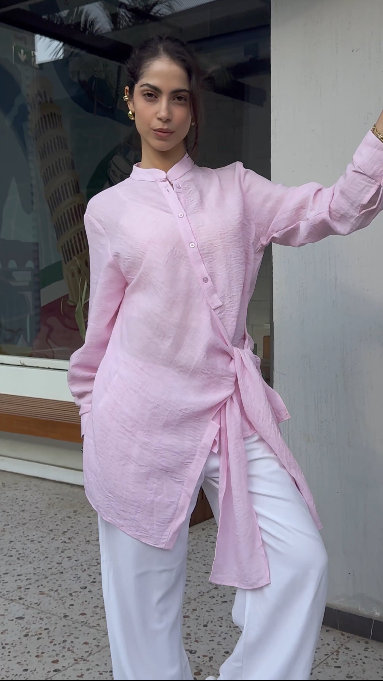 Pink wrap shirt