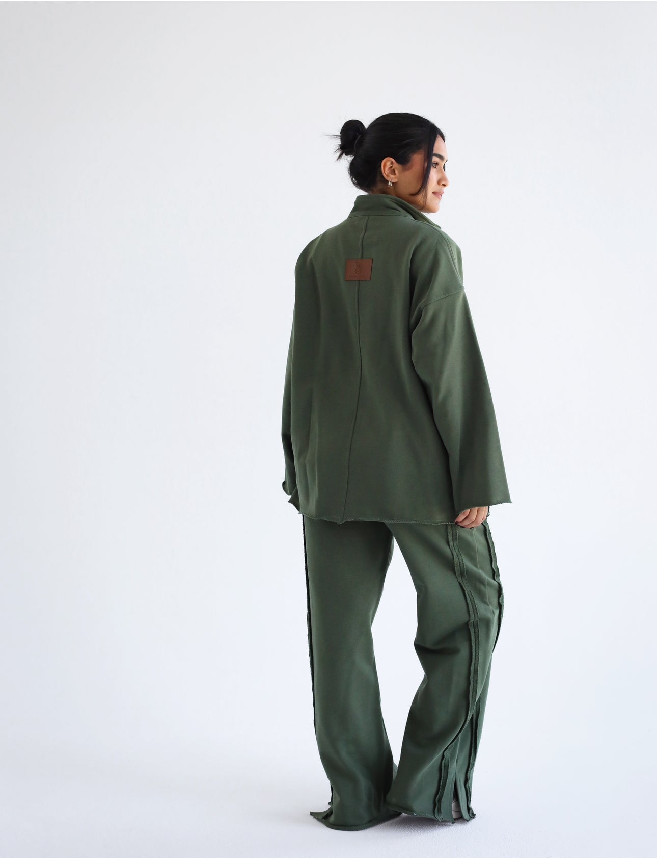 Olive green melton set