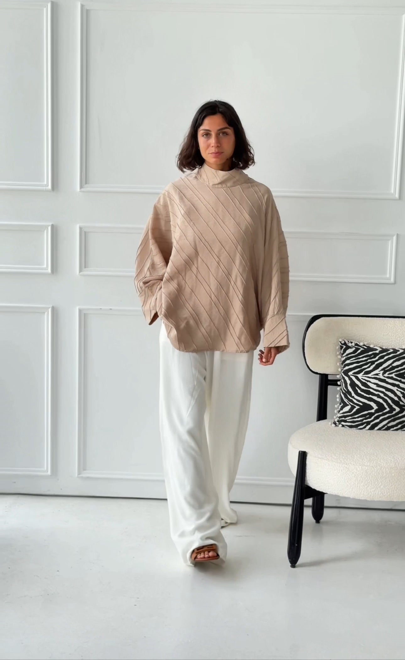 Beige basic top