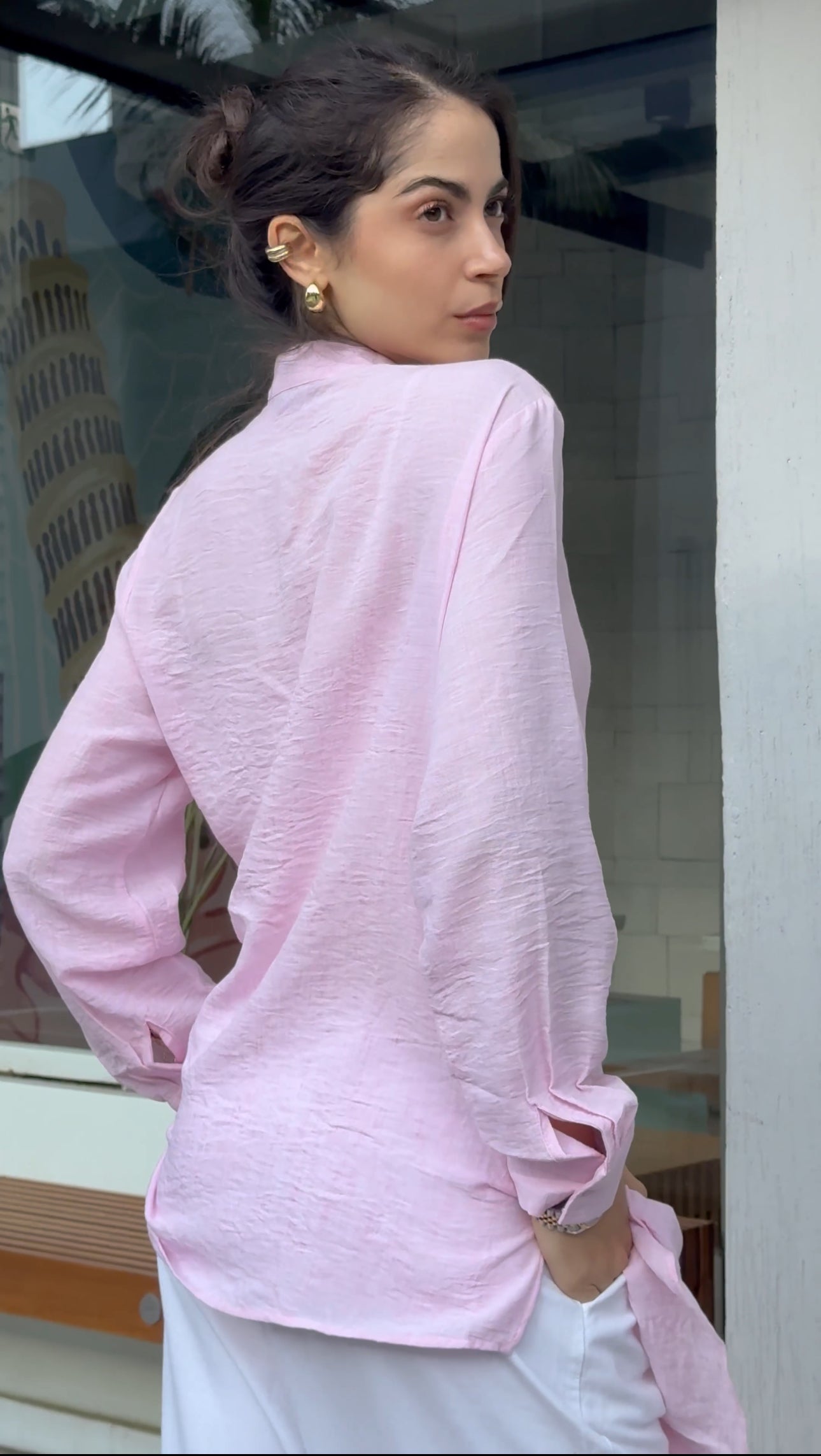 Pink wrap shirt