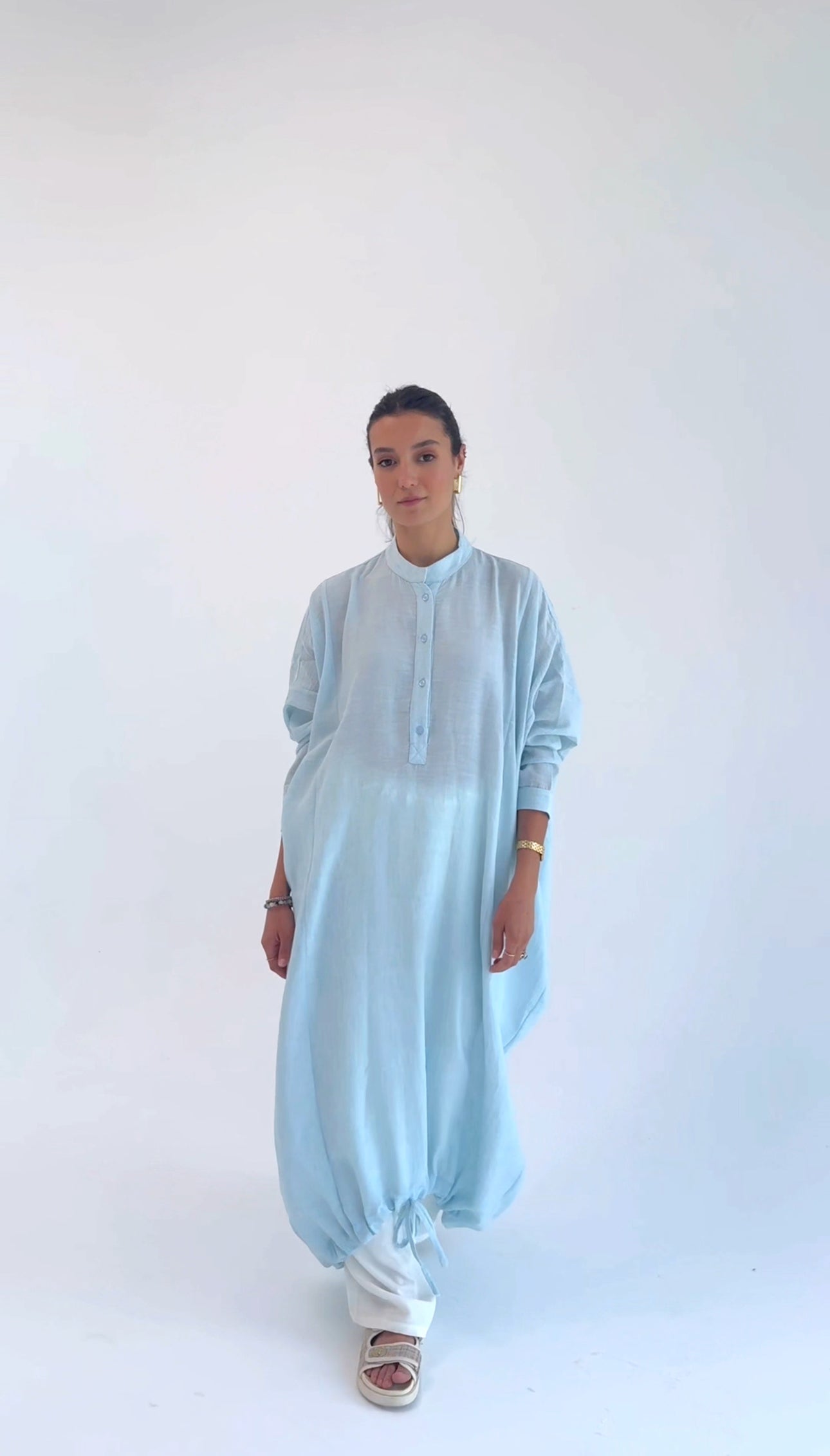 Light blue balloon dress