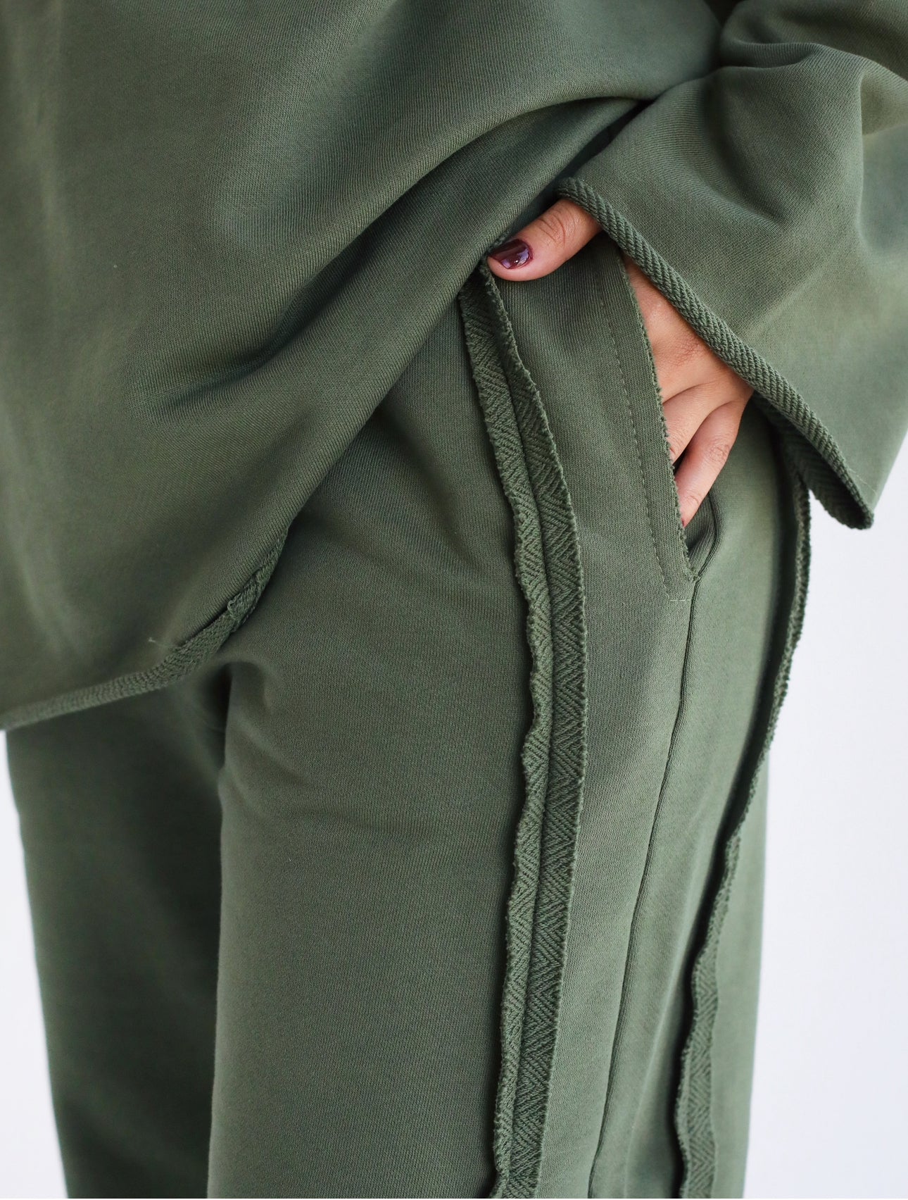 Olive green melton set