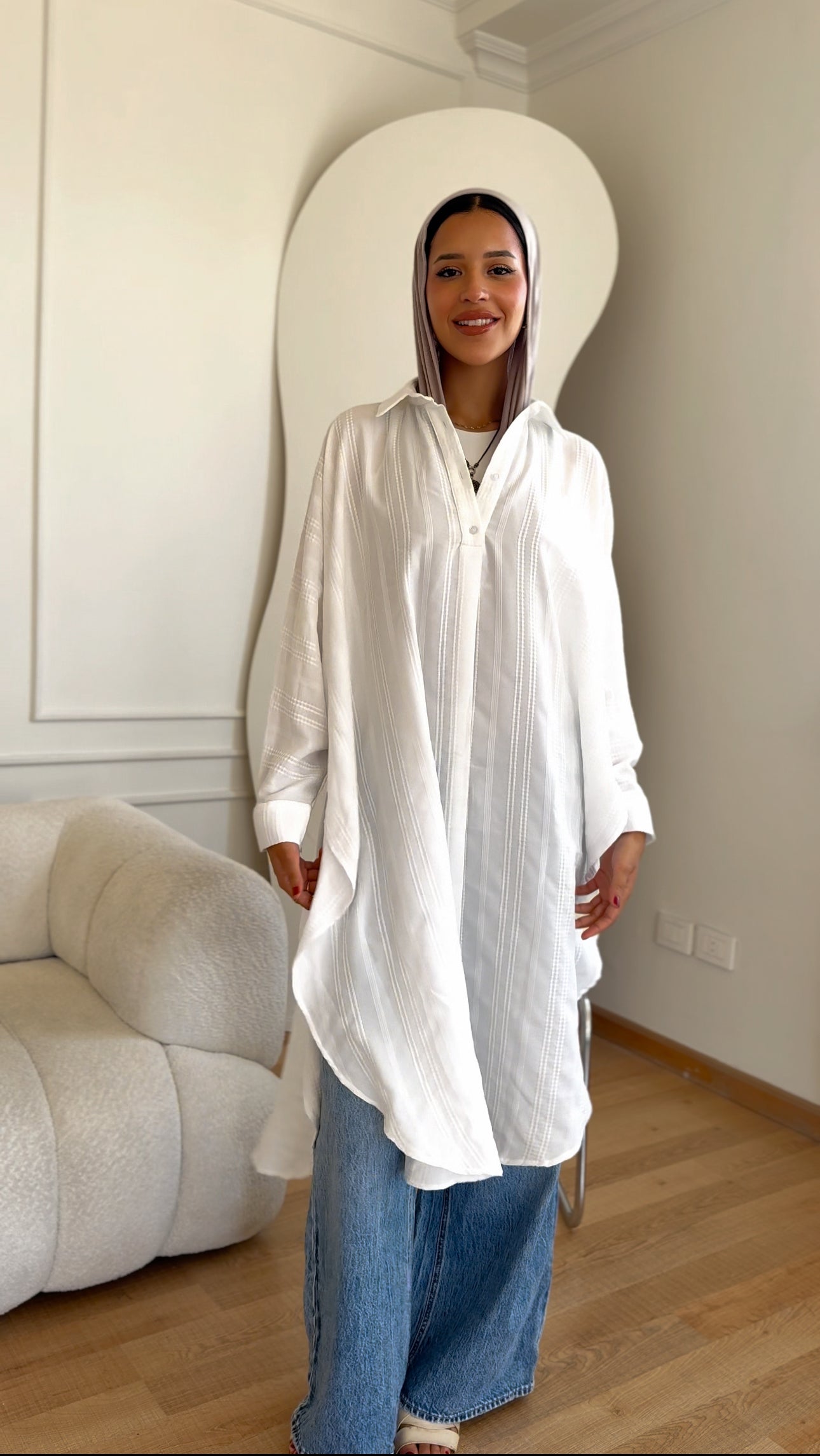 Oversized shirt with side slits