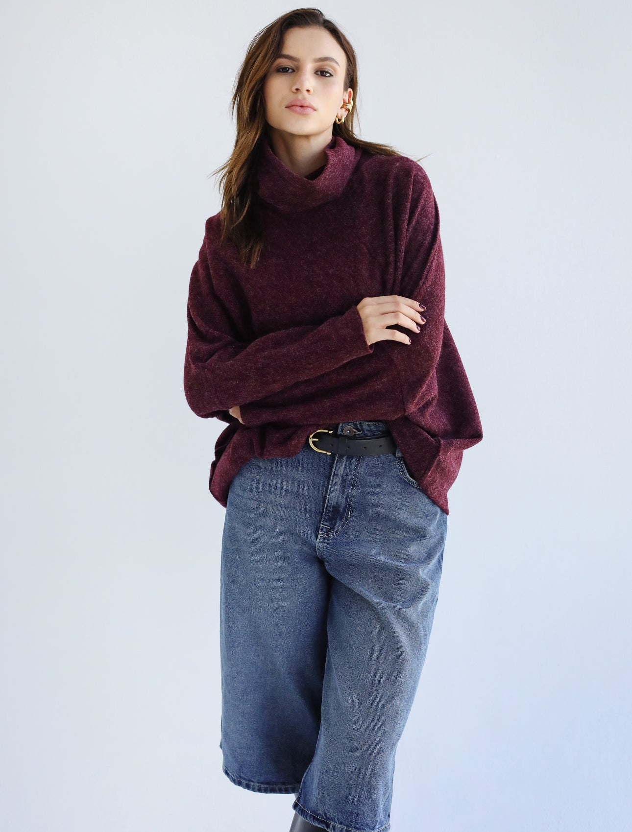 Burgundy basic pullover