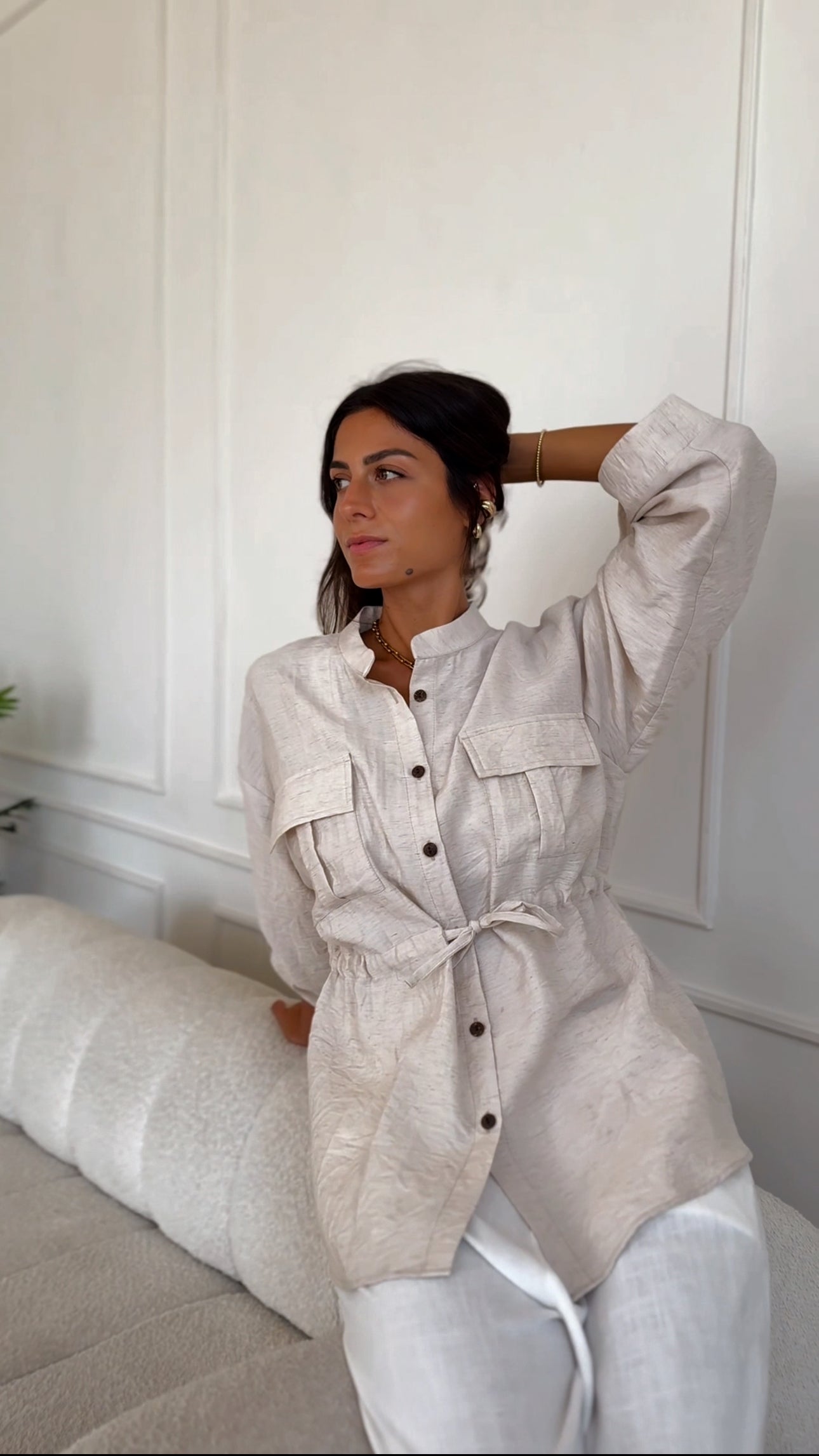 Beige linen jacket