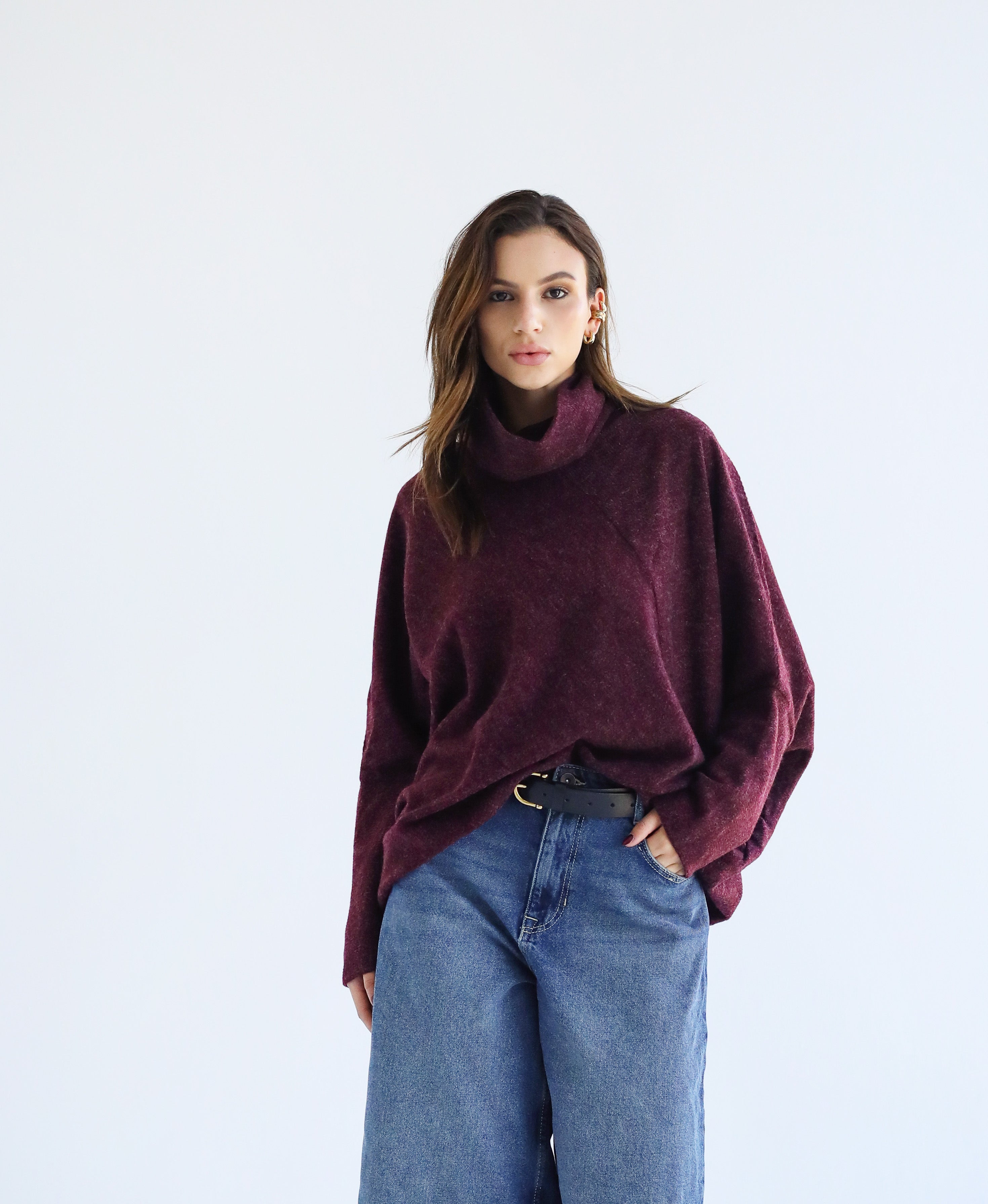 Burgundy basic pullover